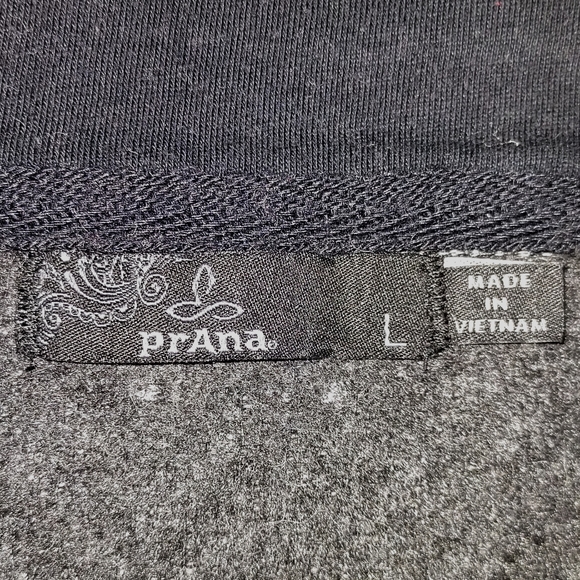 PrAna Mattea Women's Size L Herringbone Wool Blend Mock Neck Asymmetrical Top - Picture 5 of 7